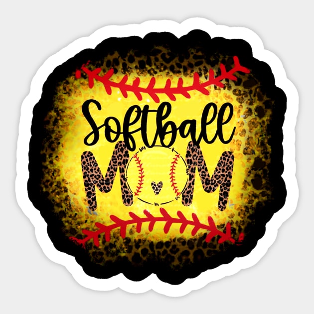 Softball Mom   Leopard Softball Mom Sticker by Wonder man 